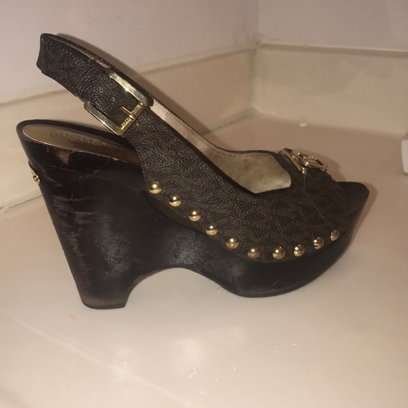dark brown micheal kors charm sling heel - Picture 4 of 4